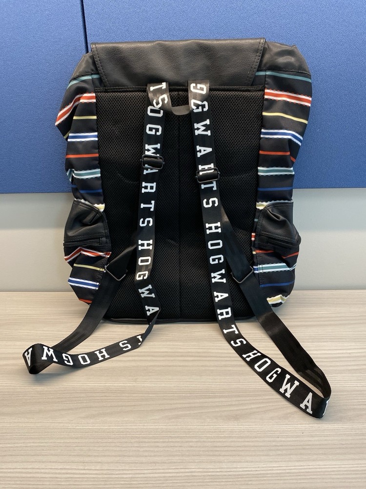 Harry Potter Black Multi-Striped Patch Rucksack Backpack