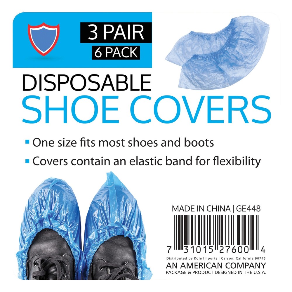 Disposable Boot & Shoe Covers Slips, Blue, 3 Pairs