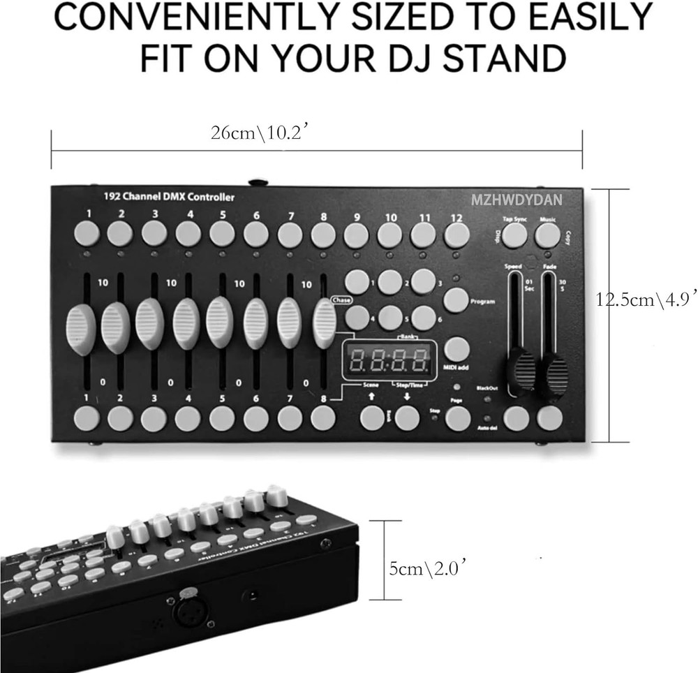 DMX Controller, DMX192 Console Mini DJ Light Controller Lighting Mixer Board Con