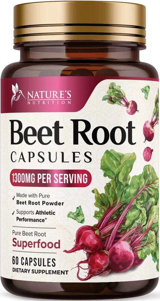 Beet Root Capsules Extra Strength 1300mg Beetroot Powder Extract