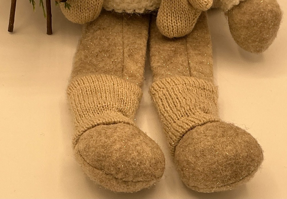 17” Bunny Rabbit Holding Reindeer Soft Craft Doll