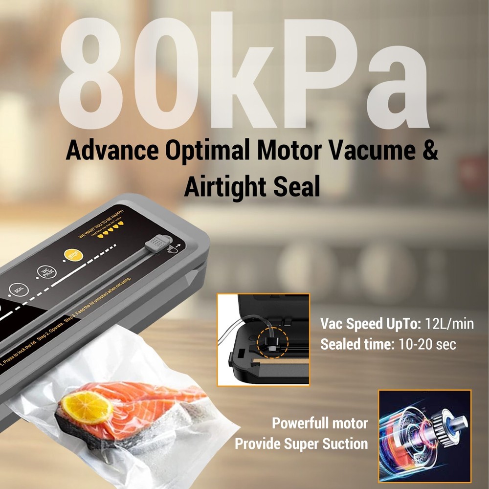Vacuum Sealer Machine | Automatic Food Sealing System | Compact Design