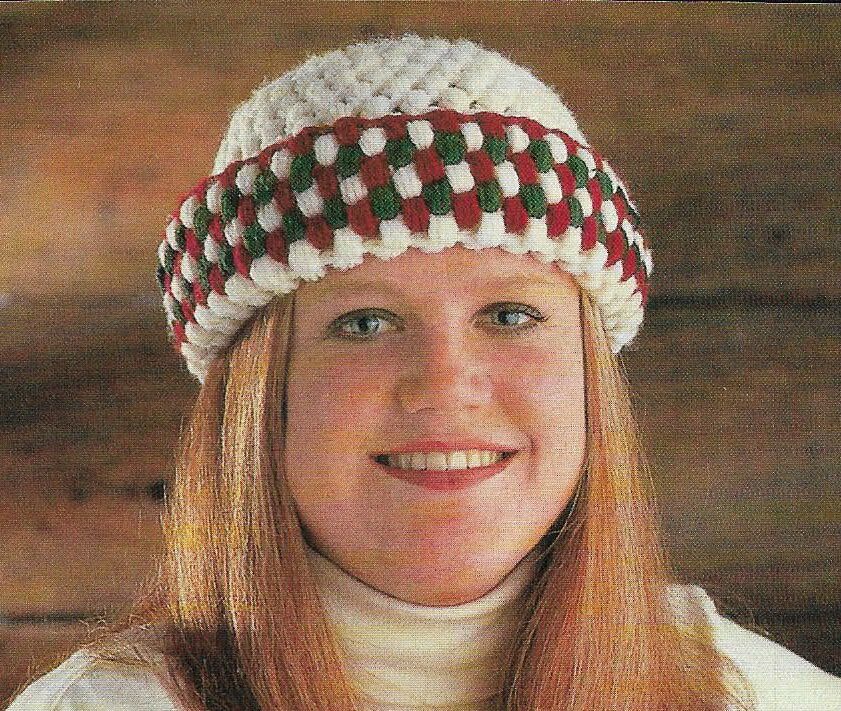 CHECKERED HAT WOMEN'S DIGEST SIZE CROCHET PATTERN INSTRUCTIONS