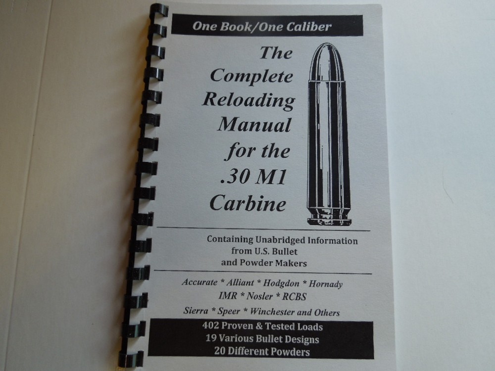 .30 M1 Carbine  The Complete Reloading Manual Load Books Latest Version