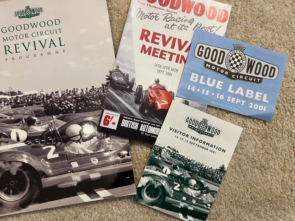 Goodwood Revival 2001 Press Bundle Programme Tickets Etc