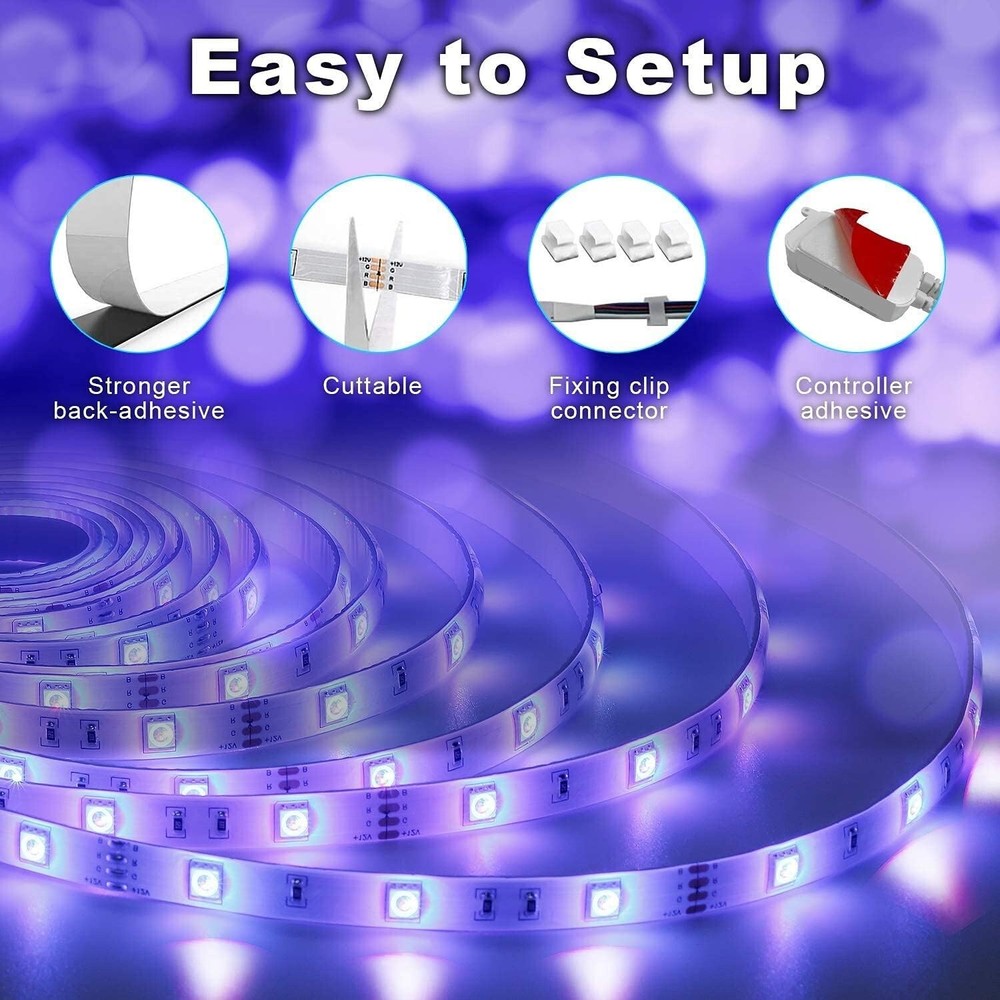 Keepsmile Led Lights Strip Bluetooth Smart APP Control RGB Color Changing