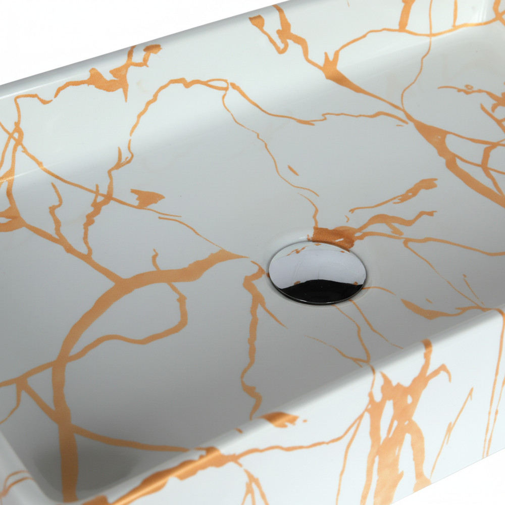 MLF 23"x11"x5" Rectangular Ceramic Countertop Sink for Bathrooms | Cube Series