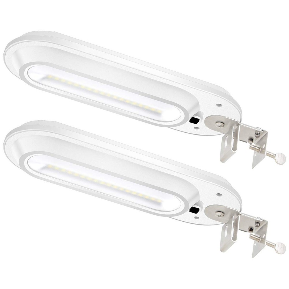Solar Gutter Lights Outdoor Security Light, Waterproof Wall Sconces Lights Su...