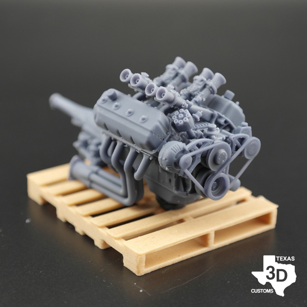 Webber Side Draft 426 Hemi model engine resin 3D printed 1:25-1:8 scale