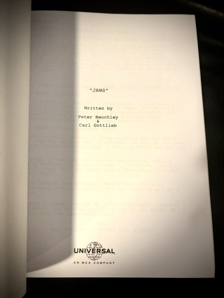 Universal™ JAWS (1975) Rare Script STEVEN SPIELBERG Original Screenplay