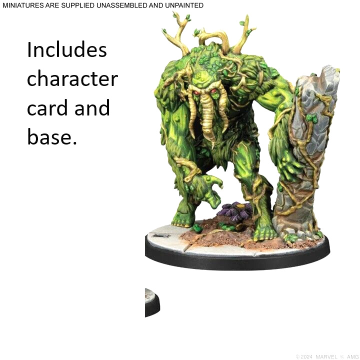 Man-Thing model, character card and base Marvel Crisis Protocol