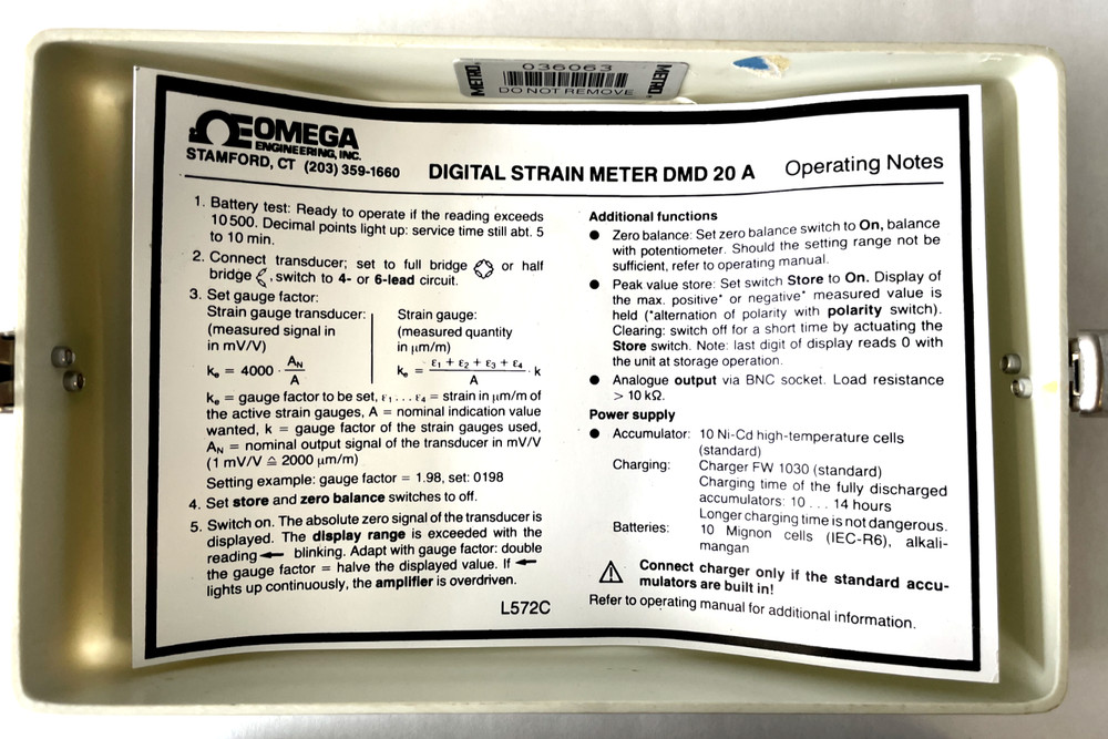 OMEGA DMD 20A 20 A Digital Strain Meter
