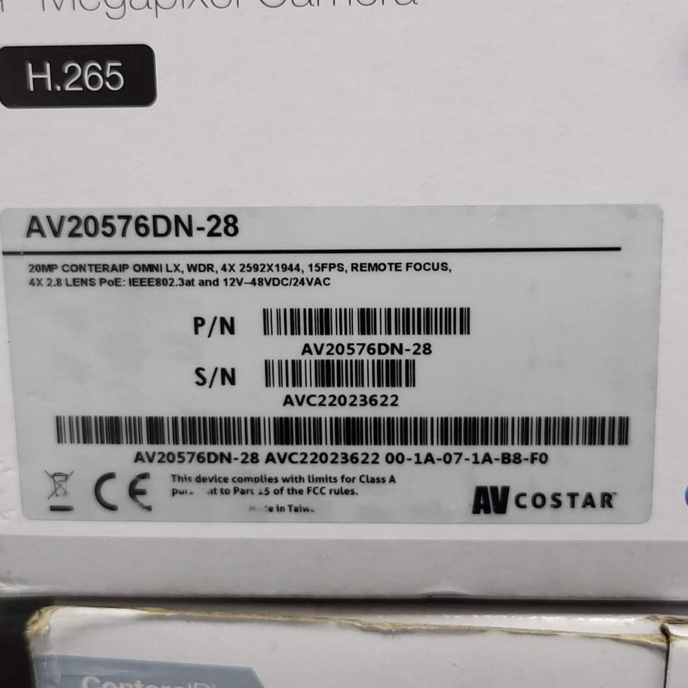 New Arecont Vision AV20576DN-28 Dome Security Camera AV20576DN