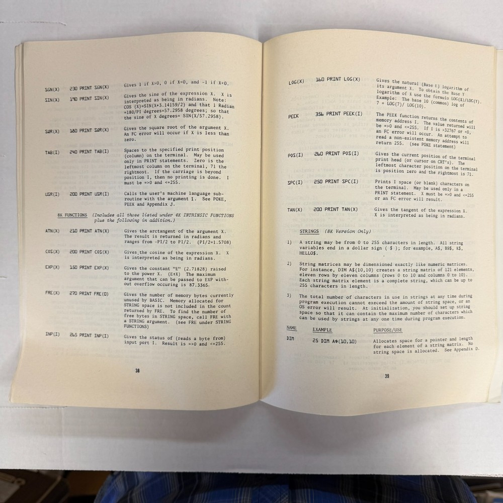 Vintage & Rare Microsoft BASIC 8k Reference Manual Book 1977/79 ALTAIR 8800 MITS