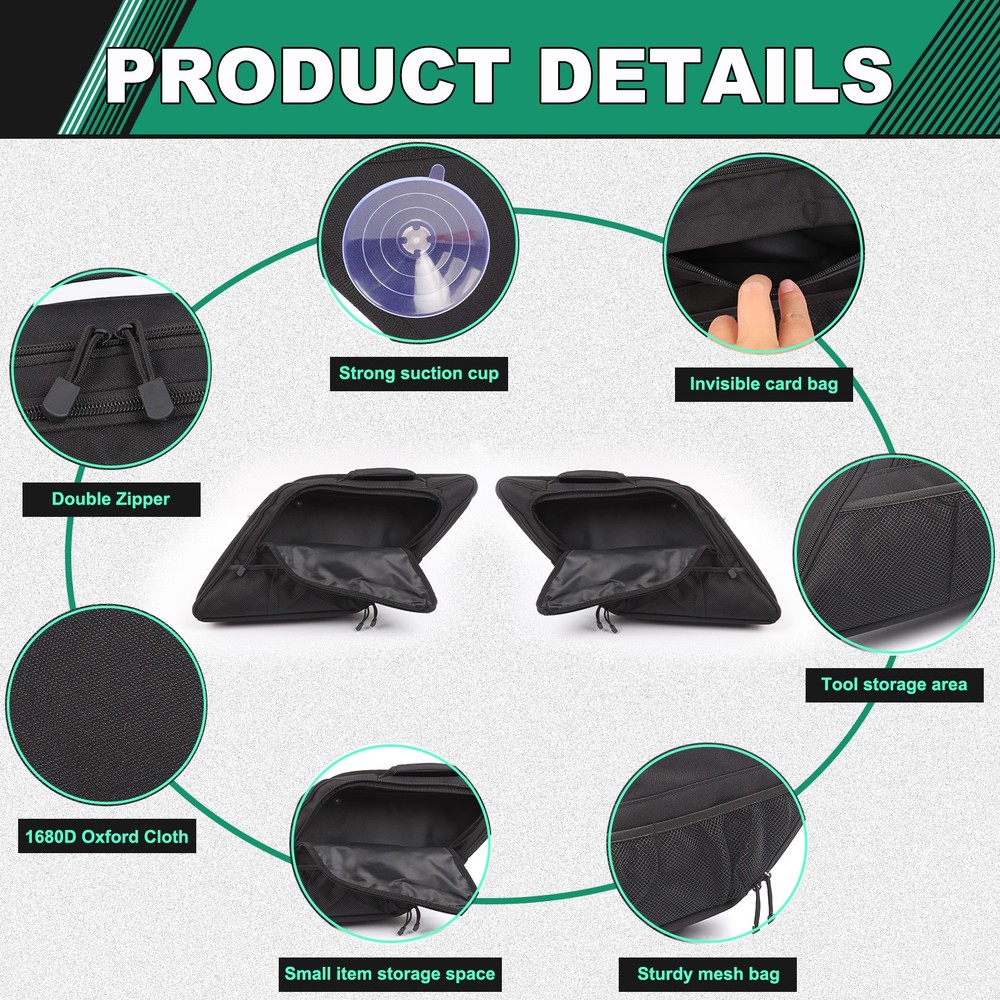 2PCS Black Tailgate Window Package Bag For Ford Explorer 2011-2019