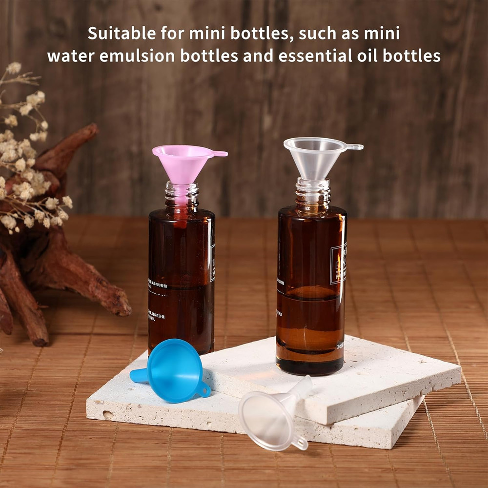 9PCS Plastic Small Funnel, Mini Perfume Funnel Filling Small Tiny Bottles Cap...