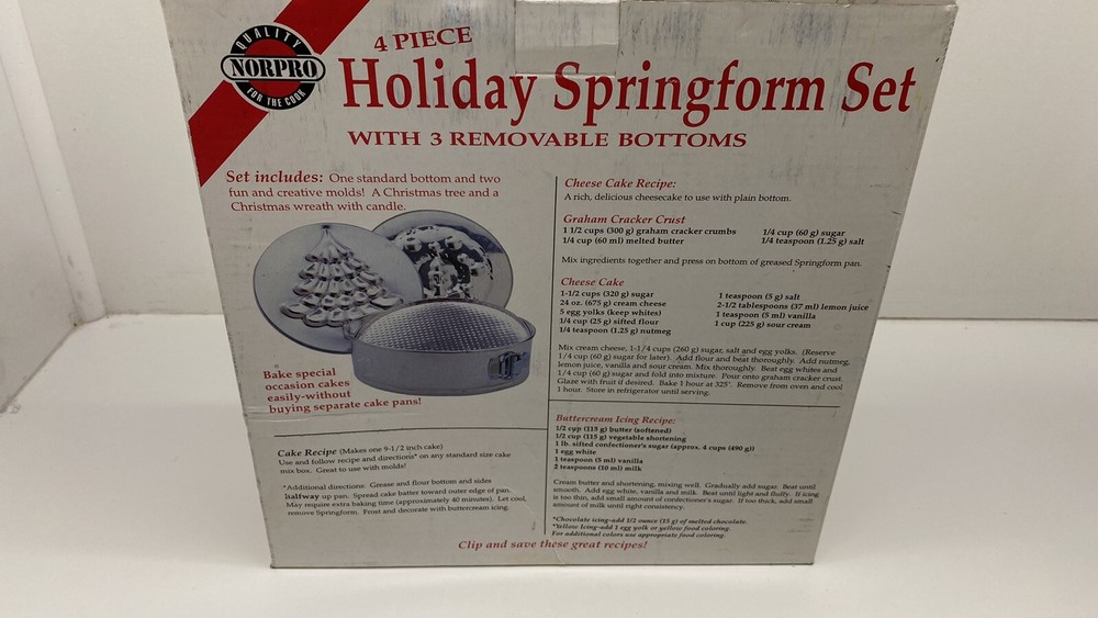 Norpro 4-Piece Holiday Springform Cake Set NIB