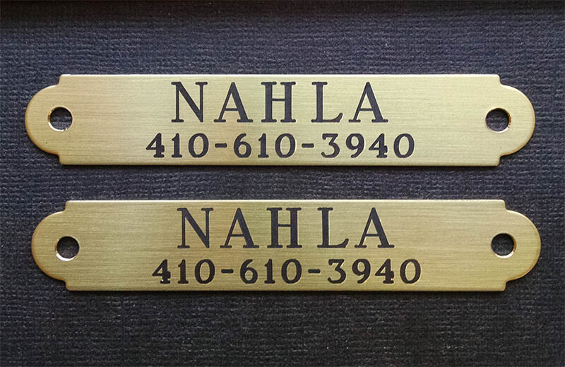 HALTER PLATE SMALL 3" x 1/2" or LARGE SADDLE PLATE SOLID BRASS CUSTOM ENGRAVED