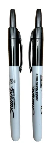 24 Count Sharpie Retractable Fine Permanent Pens Black Fine Point Tip Markers
