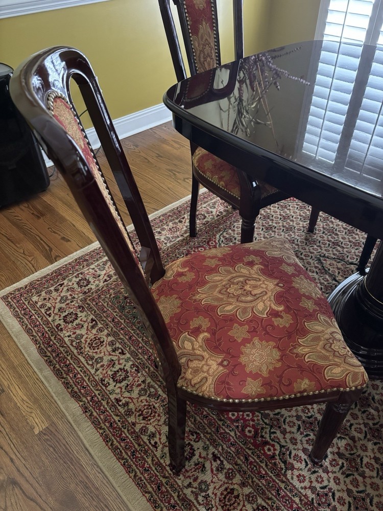 Italian Cherry Oak Dining Table with 6 Chairs
