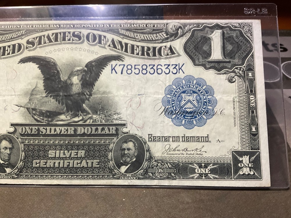 1899 black eagle silver certificate nice condition looks VF