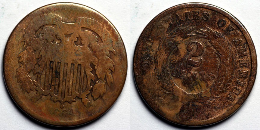 1864  Two Cent Piece