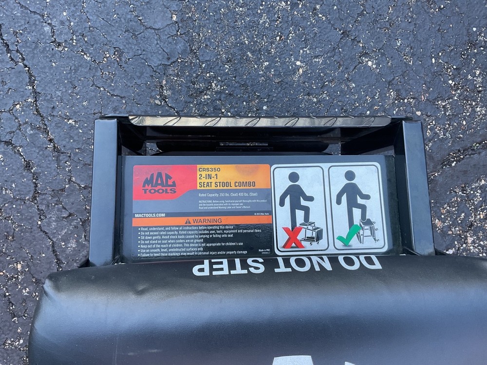 MAC Tools CRS350 Workshop Seat / Stool Combo !LOOK!