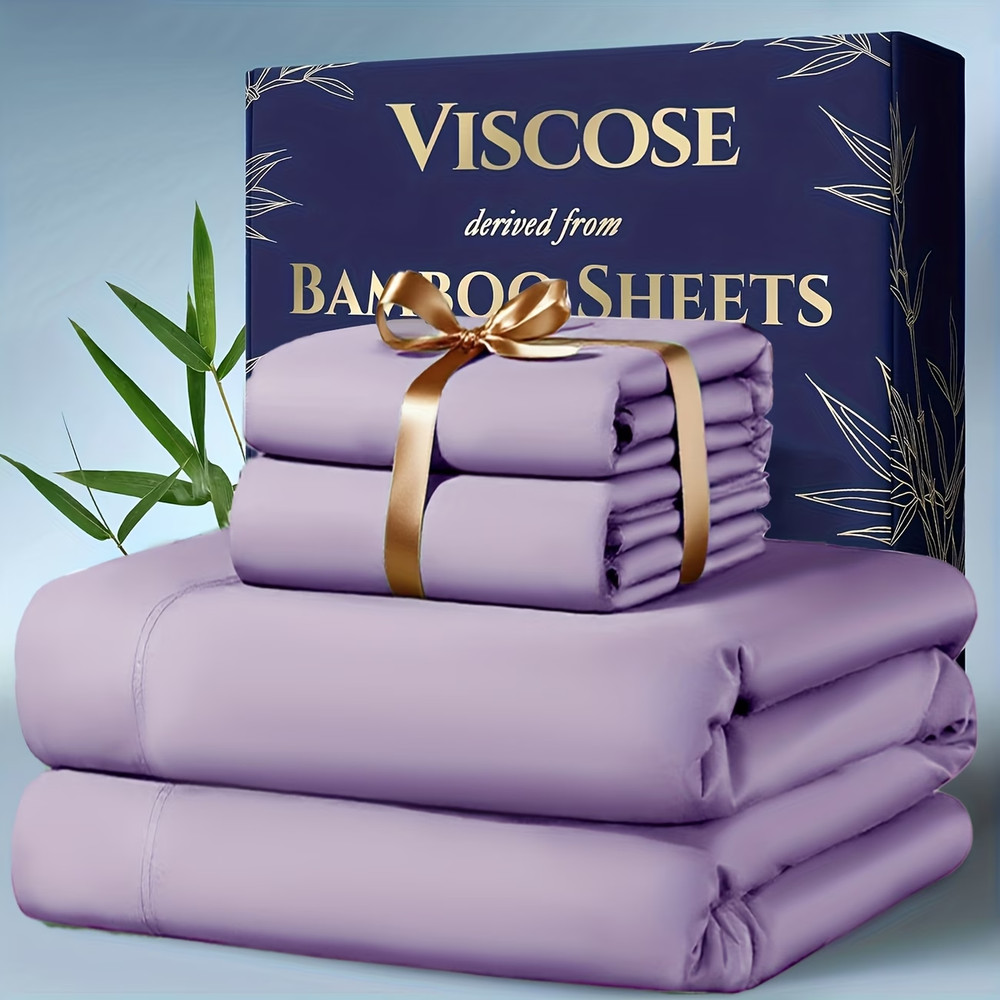 Bamboo Cooling Sheet Set Queen King Deep Pocket Soft Breathable Bed Sheets