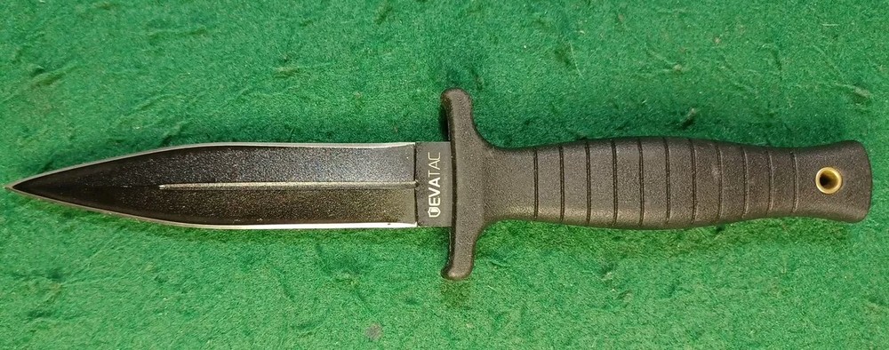 EVATAC Double Edge Dagger, With Black Hard Molded Handle, And Sheath