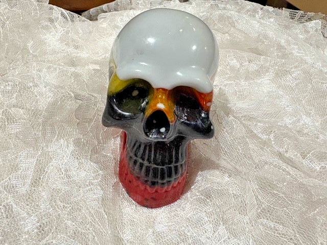 Multicolor Resin Skull – Layered Design, Handmade Decor