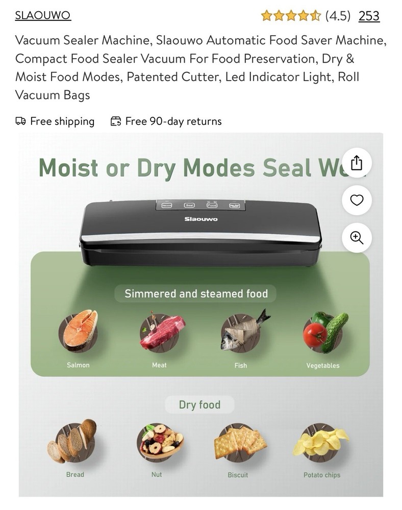 Vacuum Food Sealer Machine Automatic Detachable Design LED Indicator Light
