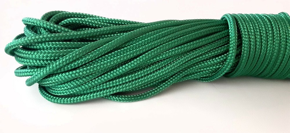 1/4 x 200 ft. Double Braid-Yacht Braid polyester rope. Green