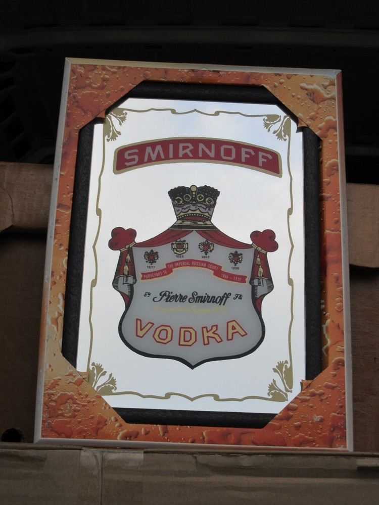 Mirror Smirnoff Vodka pub/bar, mancave, home decoration