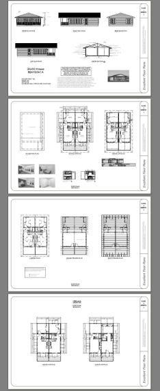 24x30 Duplex -- PDF Floor Plan -- 720 sq ft -- Model 1A