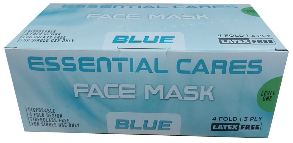 Disposable Facemask Earloop 3-Ply, 50Pcs, Blue, ECS