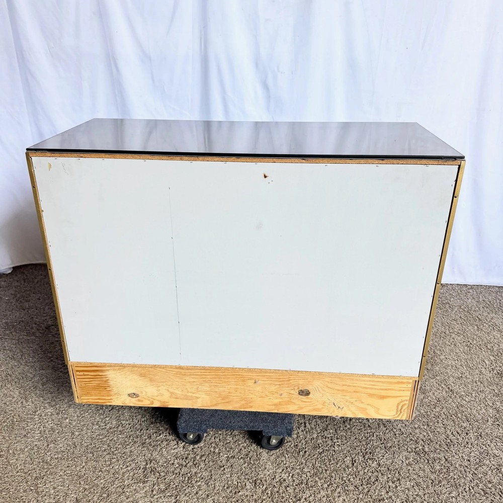 Postmodern Smoked Mirror and Gold Credenza