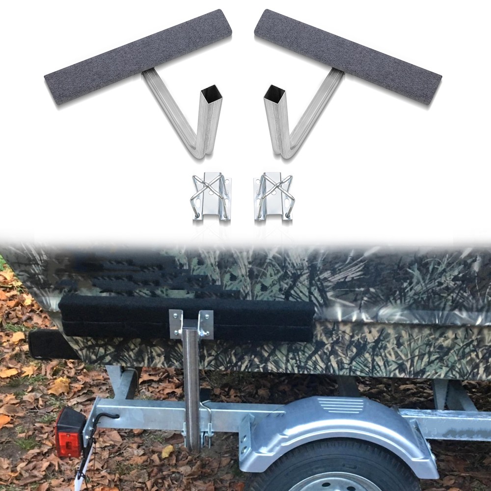 Boat Trailer 2' Side Guide On Bunk Board Carpeted Kit w/ Hardware