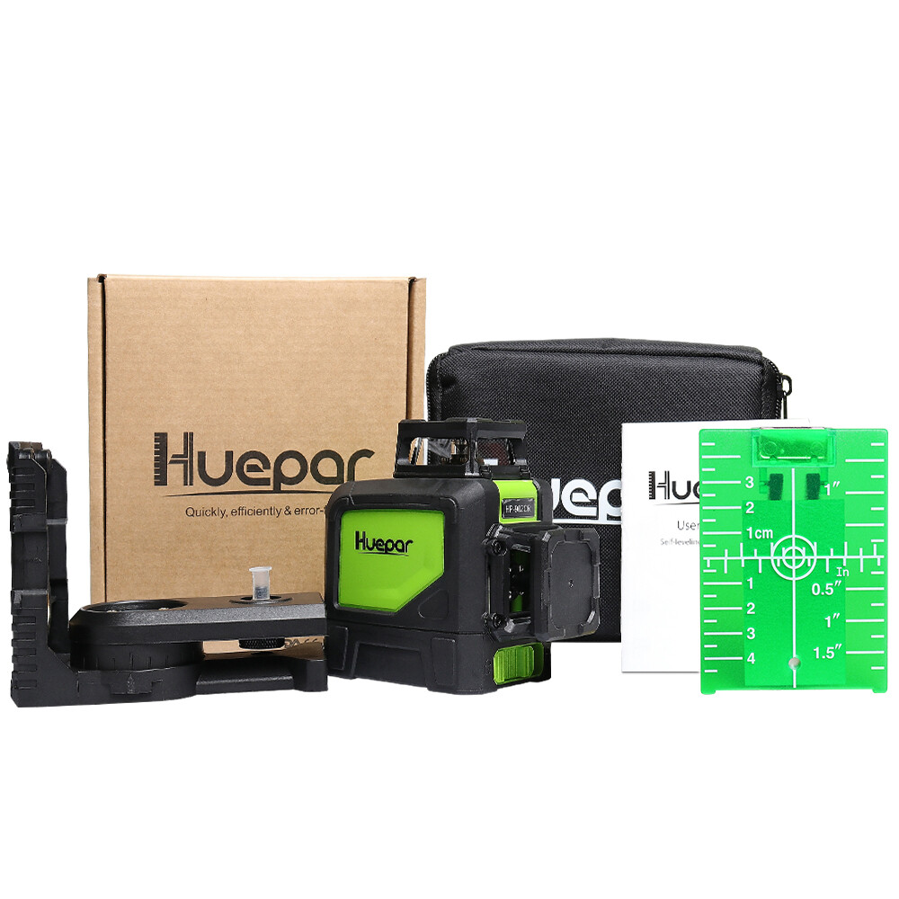 Self Leveling Laser Level Horizontal Vertical Line Green + Laser Receiver Huepar