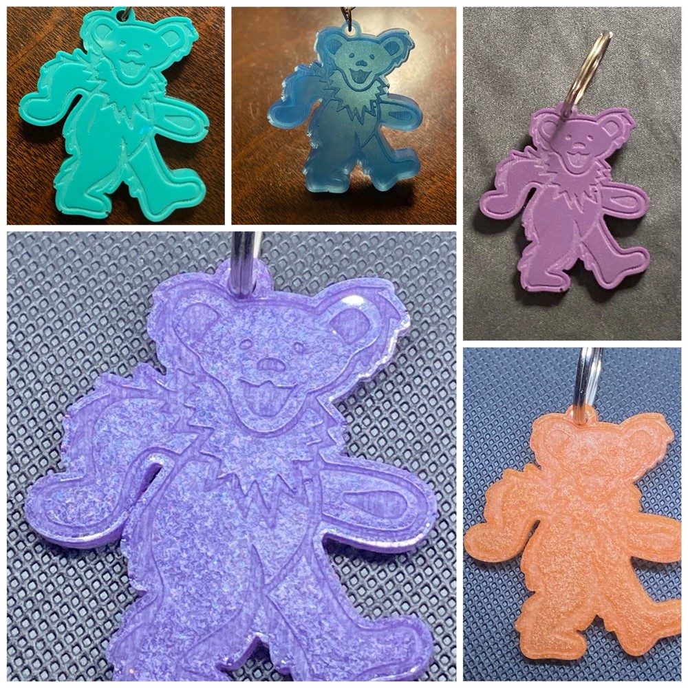Grateful Dead Dancing Bear Epoxy Resin Keychain