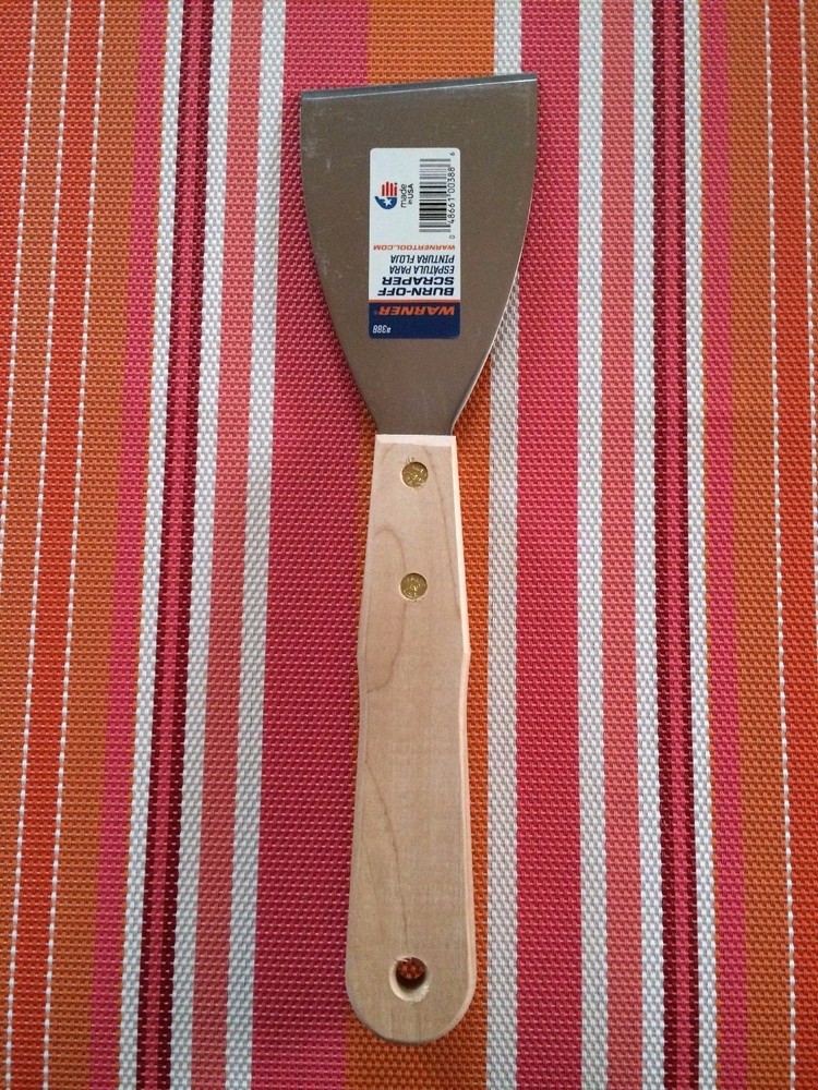 Warner 3" Burn-Off Scraper With Long Wood Handle #388