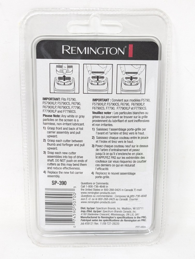 Remington SP390 Pivot & Flex Replacement Head & Blades NEW