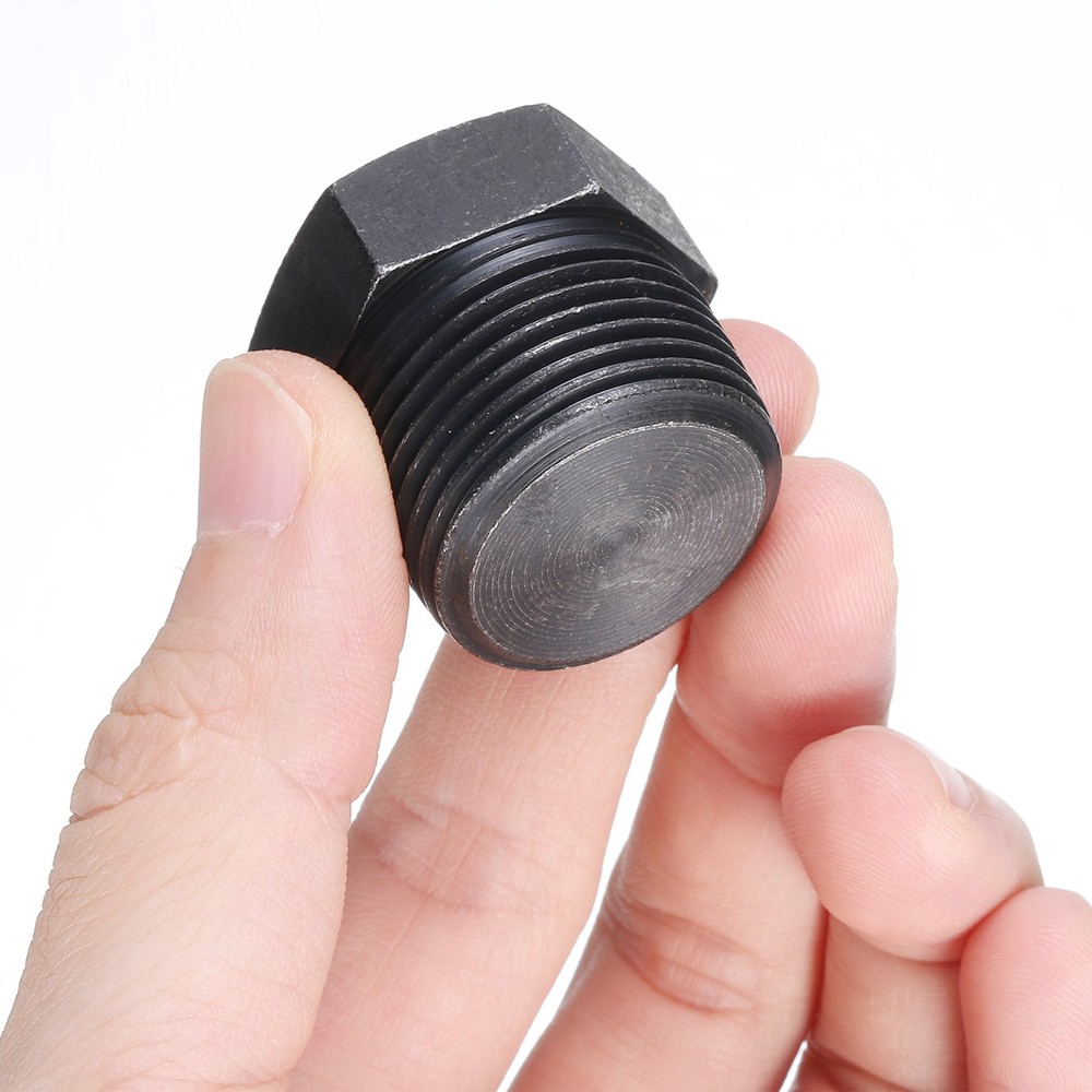 3/4 NPT Male Outer Head Hex Thread Socket Pipe Plug Fitting, 5Pcs, Black