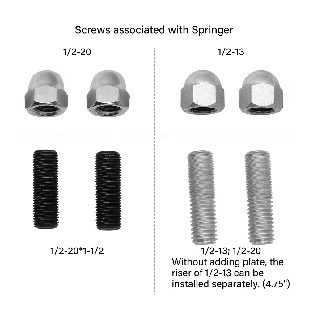 Springer Handlebar Tree Adapter Front Top Clamp 3.5" 4.75" Riser Fit For Harley
