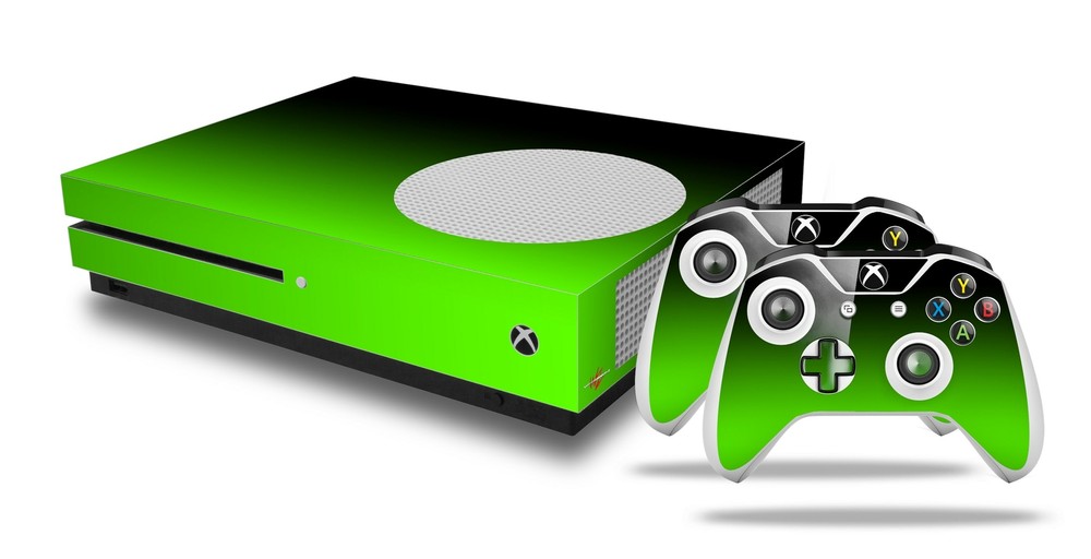 Skin XBOX One S Console Controller Smooth Fades Green Black