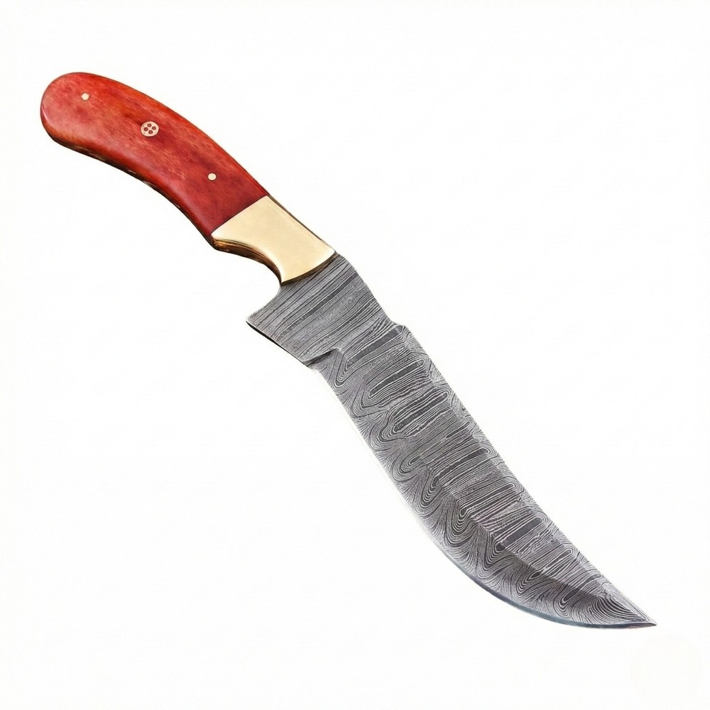Survival Knife Fixed Blade Damascus Bone Bushcraft EDC Skinner