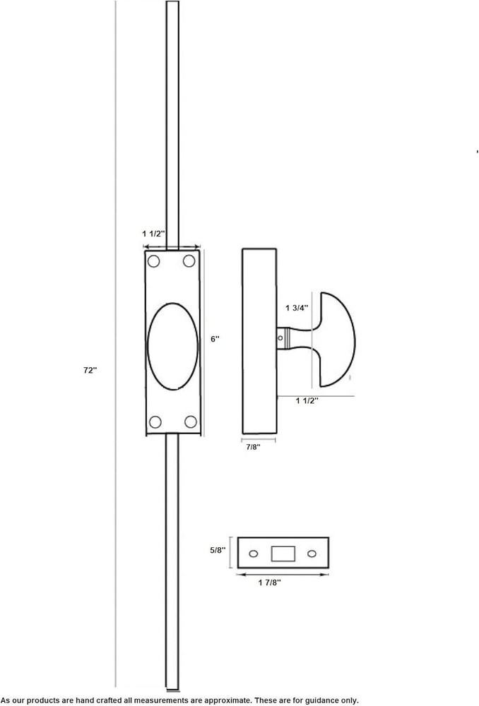 A29 Hardware 6ft Solid Brass Cremone Bolt Antique Brass Corinthian