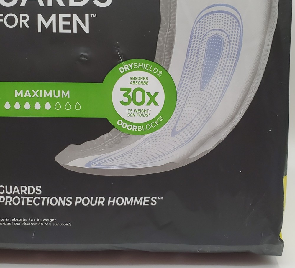 Depend Mens Guards 84ct Maximum Absorbency Bladder Control Pads Dry Odor Shield