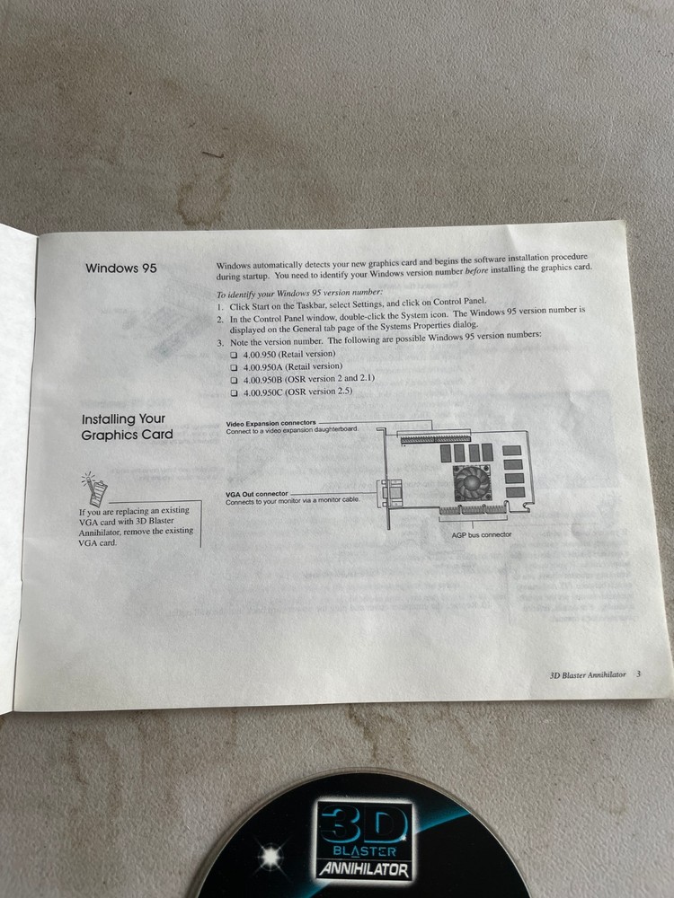 3D Blaster Annihilator Manual and CD
