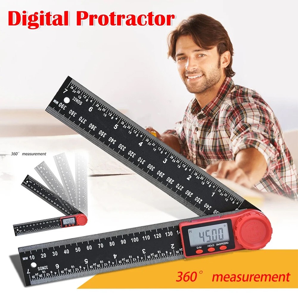 Digital Angle Finder Protractor (300mm/200mm) Measuring Ruler with LCD Display