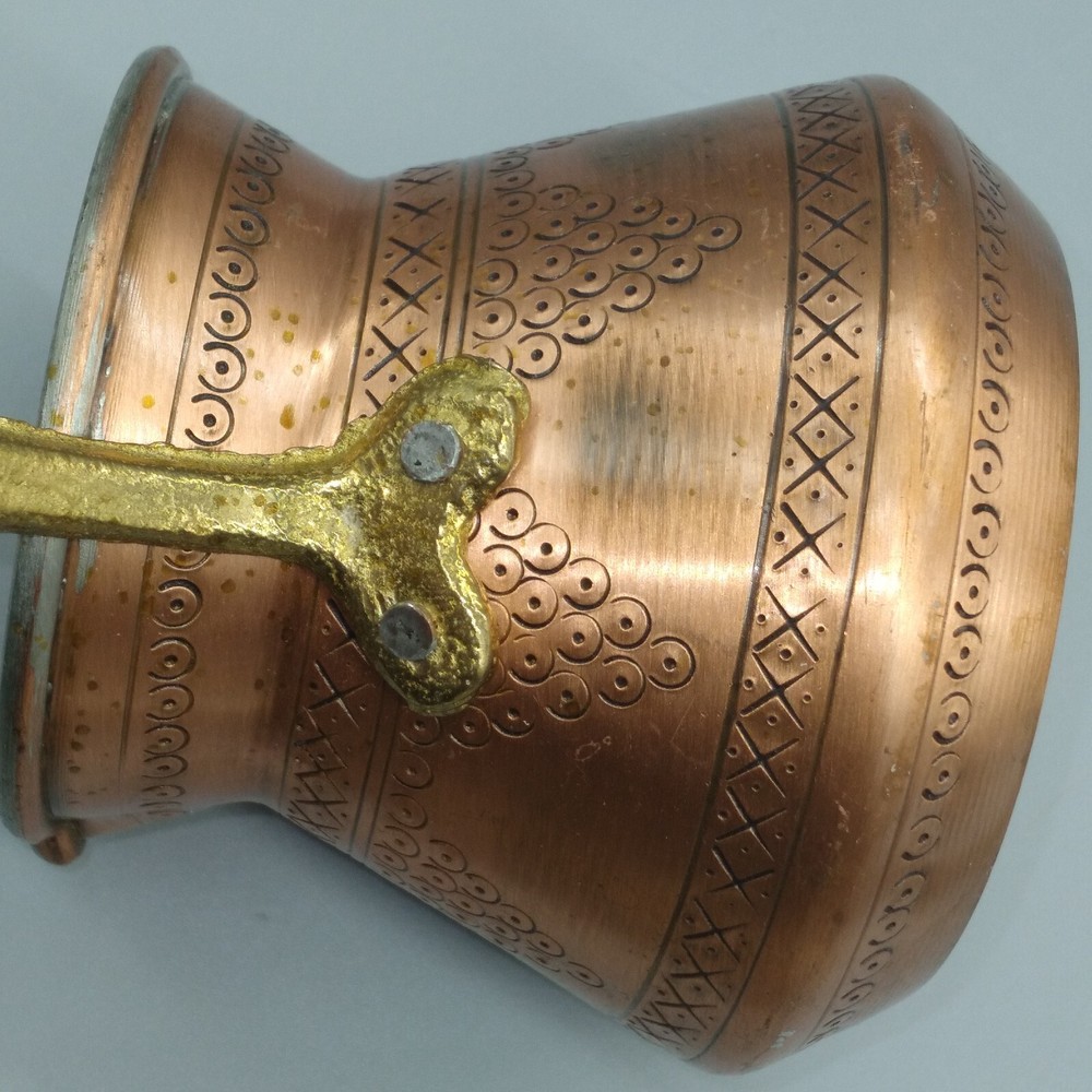 Crystalia Copper Coffee Cezve Brass Handle
